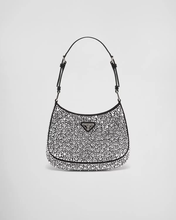 Bolsa Prada Cleo em cetim com cristais sintéticos
