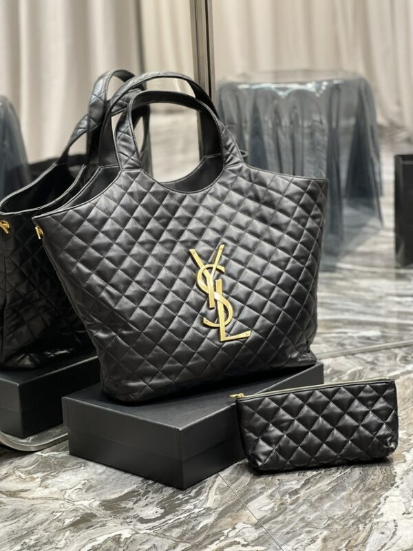 Bolsa YSL MÁXI ICARE em couro genuíno com efeito acolchoado - Image 3